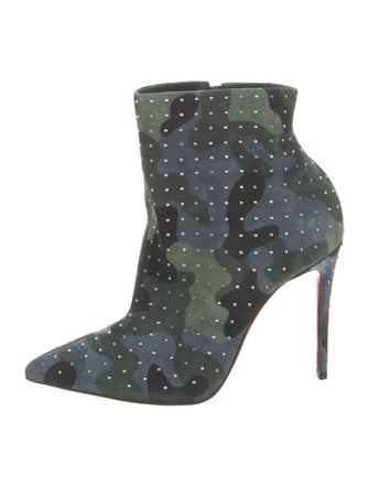Christian Louboutin Suede Camouflage Print Boots