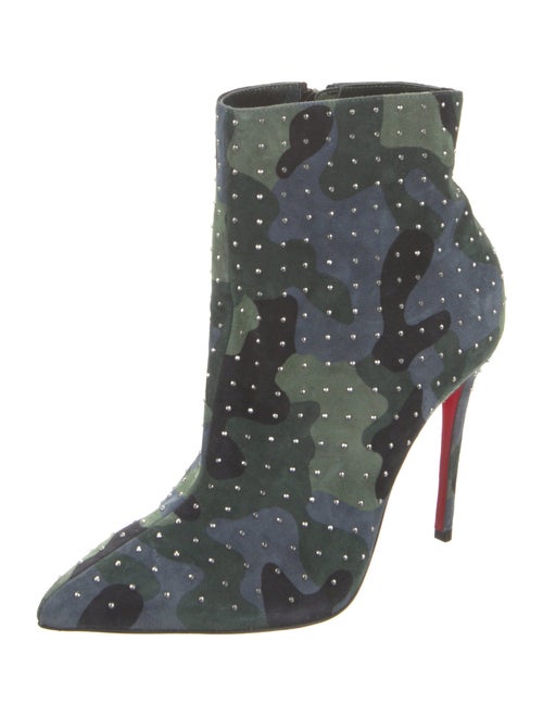 Christian Louboutin Suede Camouflage Print Boots