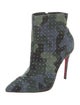 Christian Louboutin Suede Camouflage Print Boots