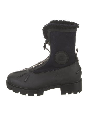 Christian Louboutin Spike Accents Nubuck Combat Boots