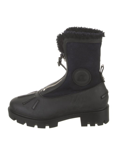 Christian Louboutin Spike Accents Nubuck Combat Boots