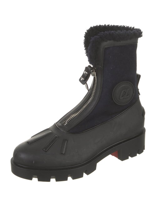 Christian Louboutin Spike Accents Nubuck Combat Boots