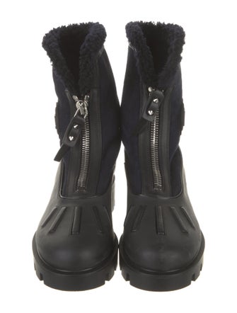 Christian Louboutin Spike Accents Nubuck Combat Boots