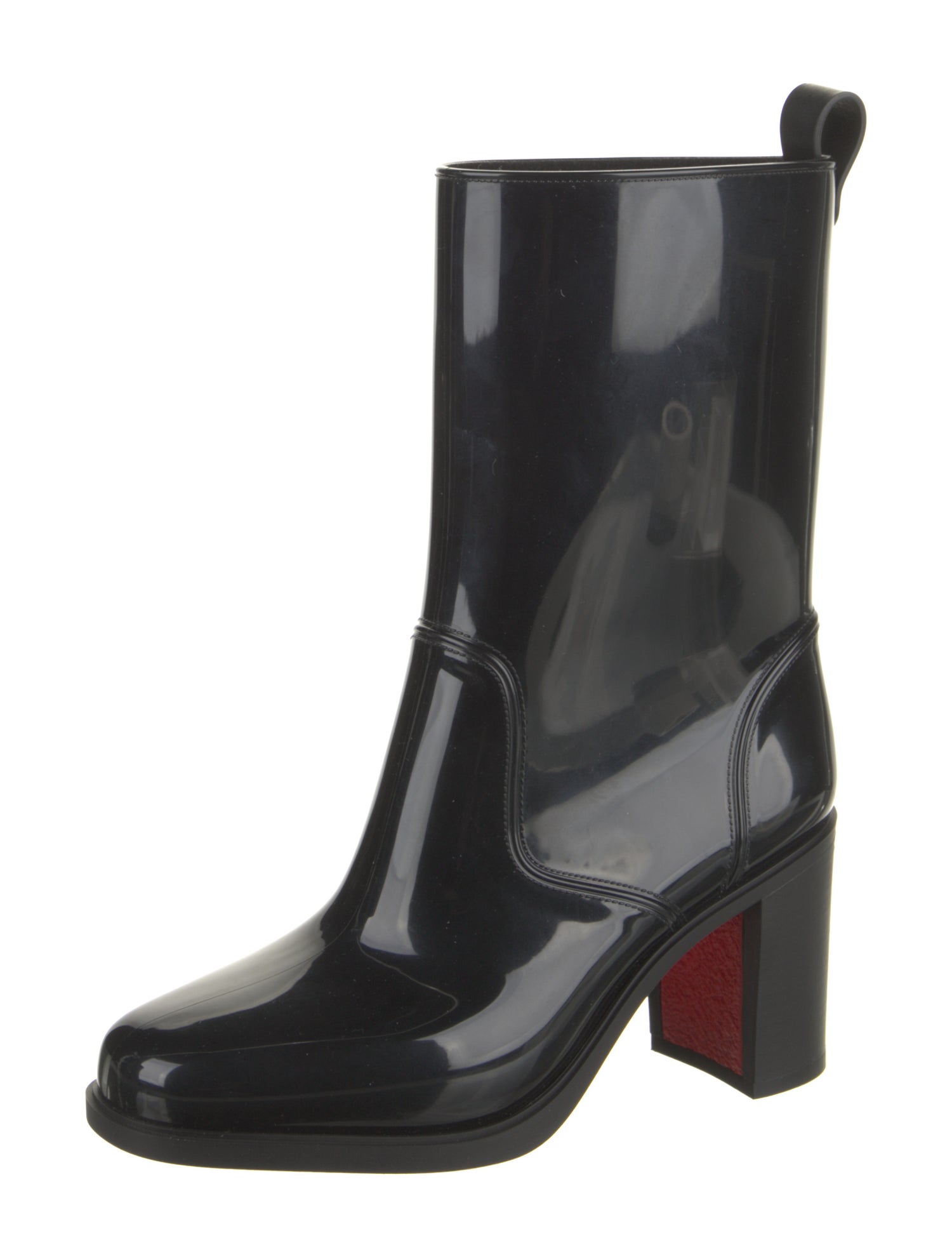 Christian Louboutin Spike Accents Rubber Rain Boots