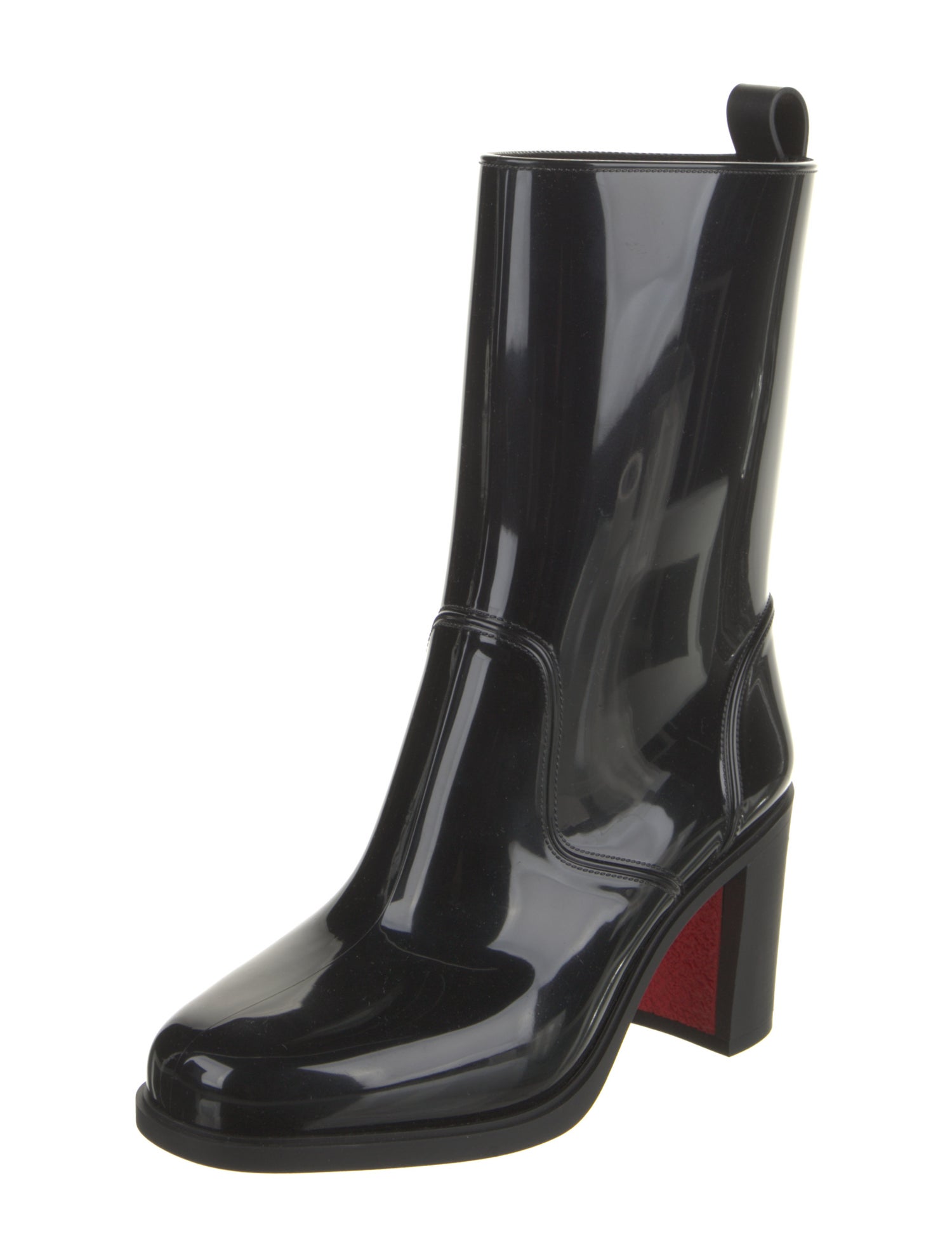 Christian Louboutin Spike Accents Rubber Rain Boots