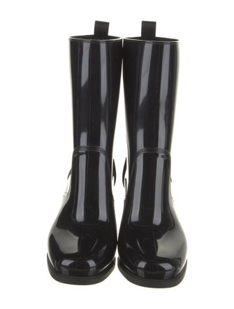 Christian Louboutin Spike Accents Rubber Rain Boots