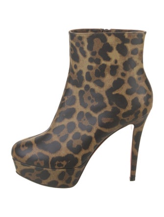 Christian Louboutin Leather Animal Print Boots