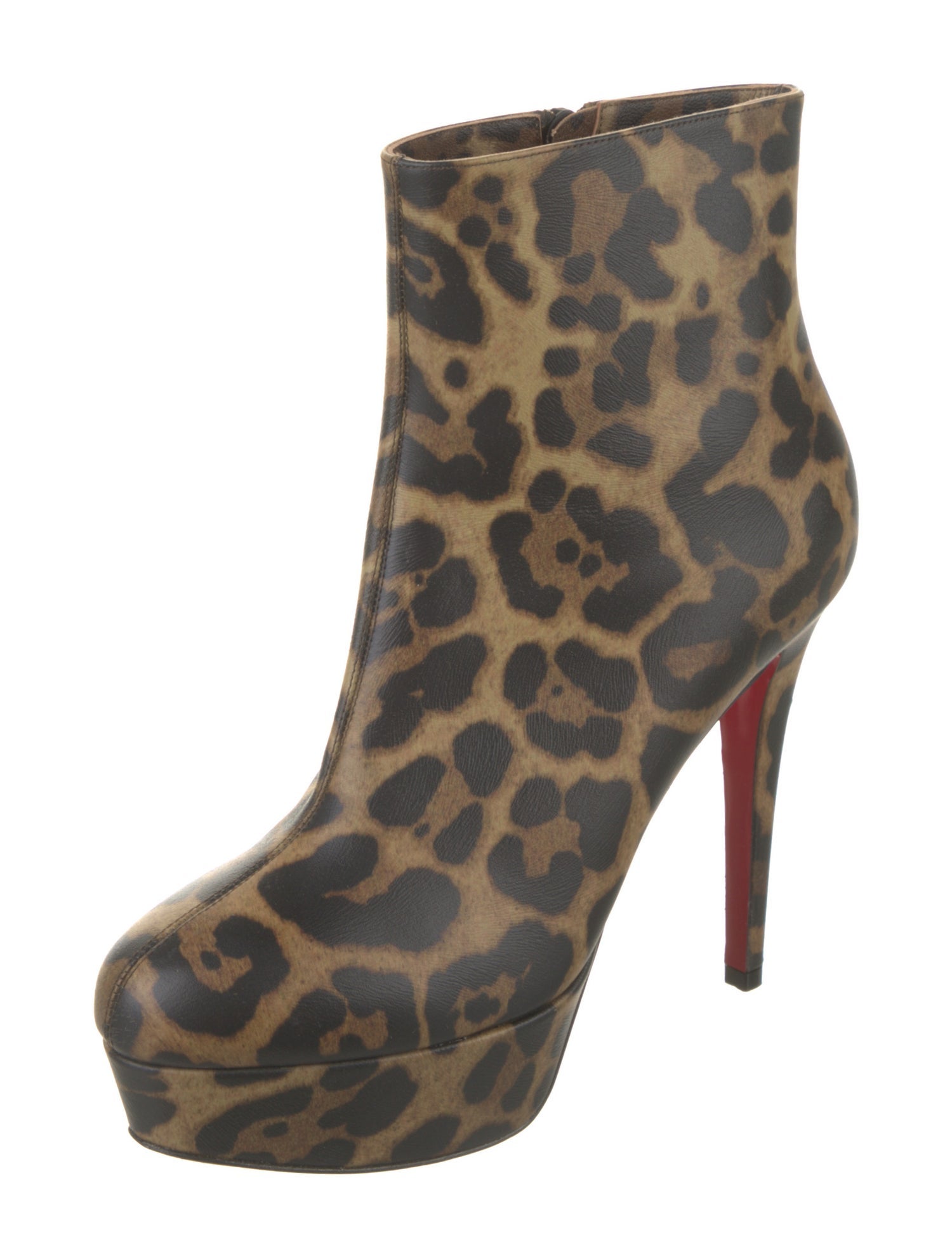 Christian Louboutin Leather Animal Print Boots