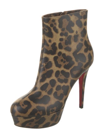 Christian Louboutin Leather Animal Print Boots