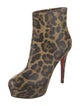 Christian Louboutin Leather Animal Print Boots