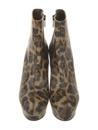 Christian Louboutin Leather Animal Print Boots