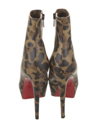 Christian Louboutin Leather Animal Print Boots