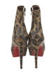 Christian Louboutin Leather Animal Print Boots