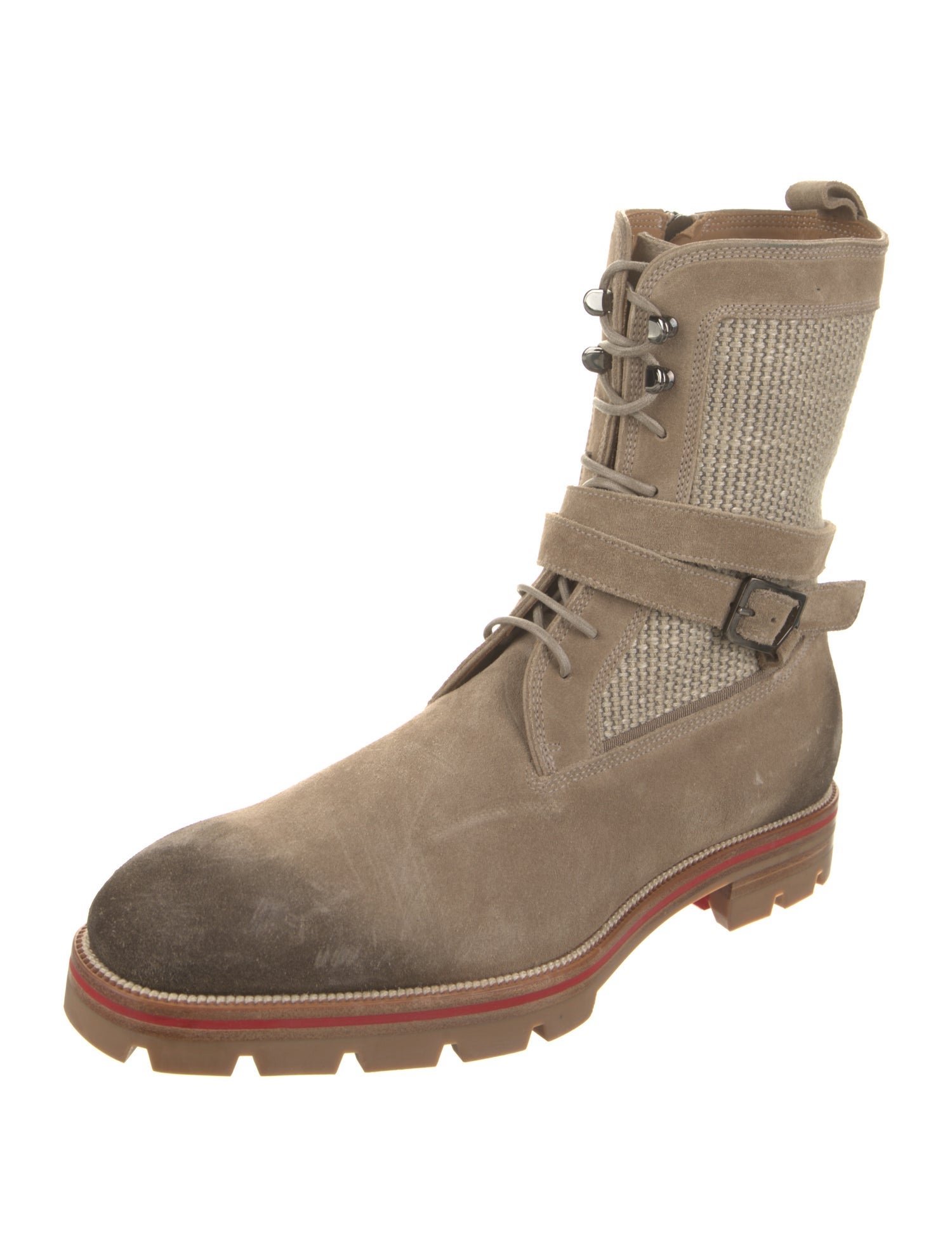 Christian Louboutin Suede Combat Boots