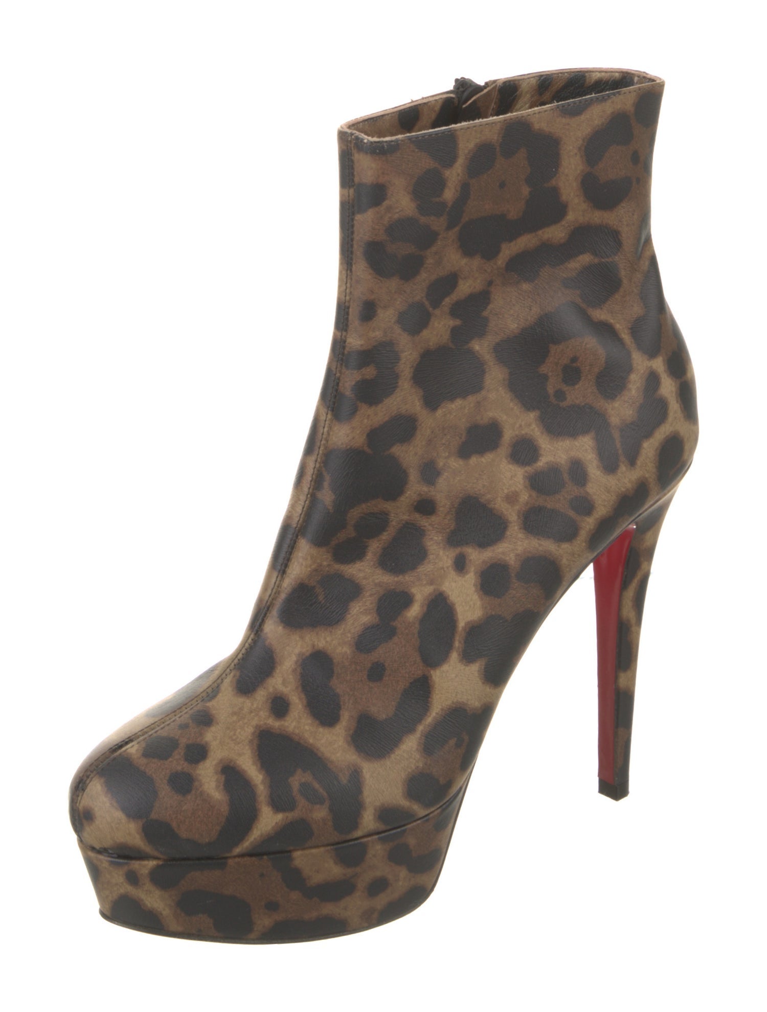 Christian Louboutin Leather Animal Print Boots