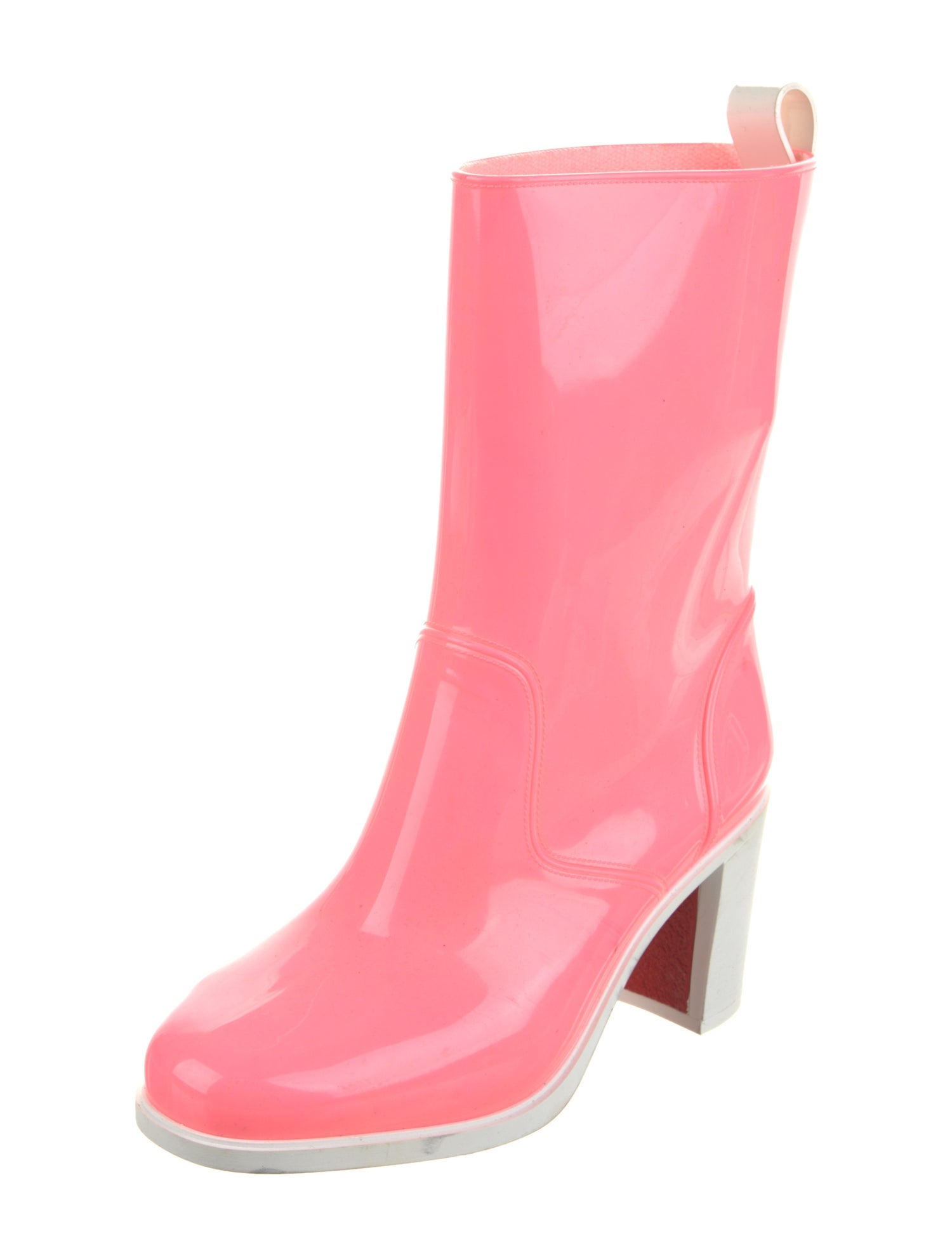 Christian Louboutin Spike Accents Rubber Rain Boots