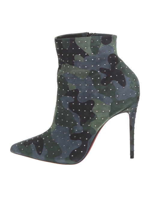 Christian Louboutin Suede Camouflage Print Boots
