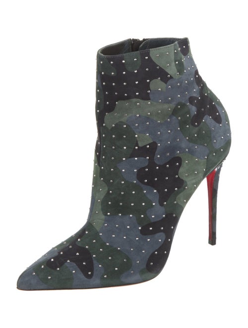Christian Louboutin Suede Camouflage Print Boots