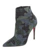 Christian Louboutin Suede Camouflage Print Boots