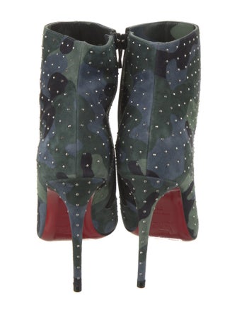 Christian Louboutin Suede Camouflage Print Boots