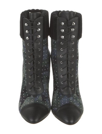 Christian Louboutin Suede Camouflage Print Lace-Up Boots