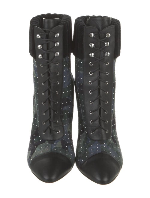 Christian Louboutin Suede Camouflage Print Lace-Up Boots