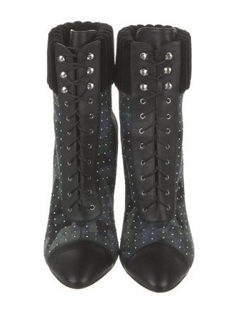 Christian Louboutin Suede Camouflage Print Lace-Up Boots