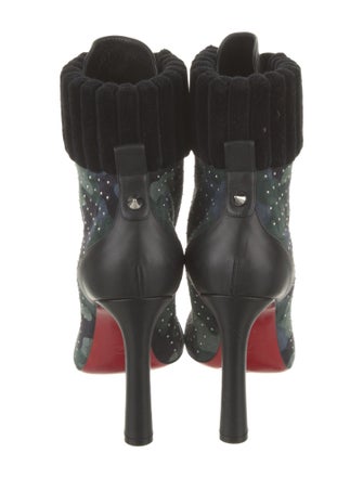 Christian Louboutin Suede Camouflage Print Lace-Up Boots