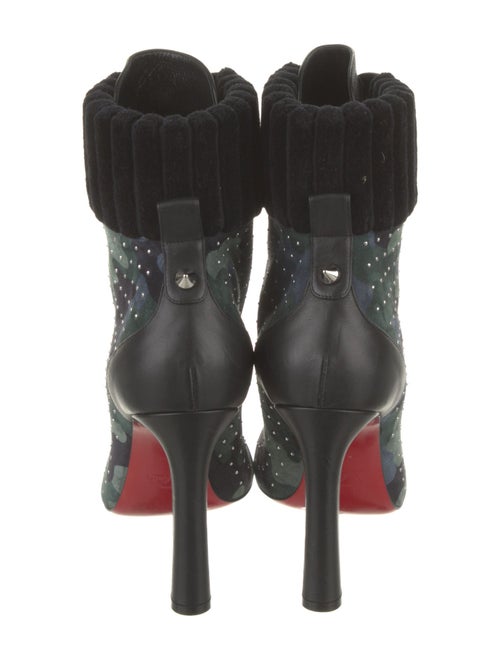 Christian Louboutin Suede Camouflage Print Lace-Up Boots