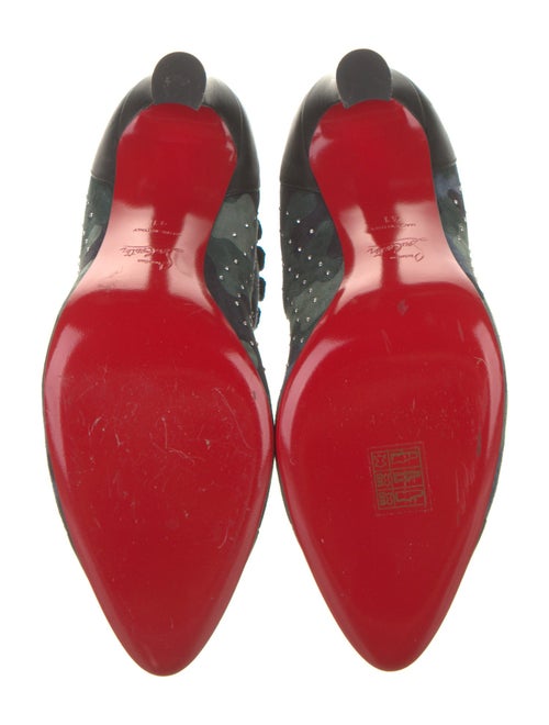 Christian Louboutin Suede Camouflage Print Lace-Up Boots