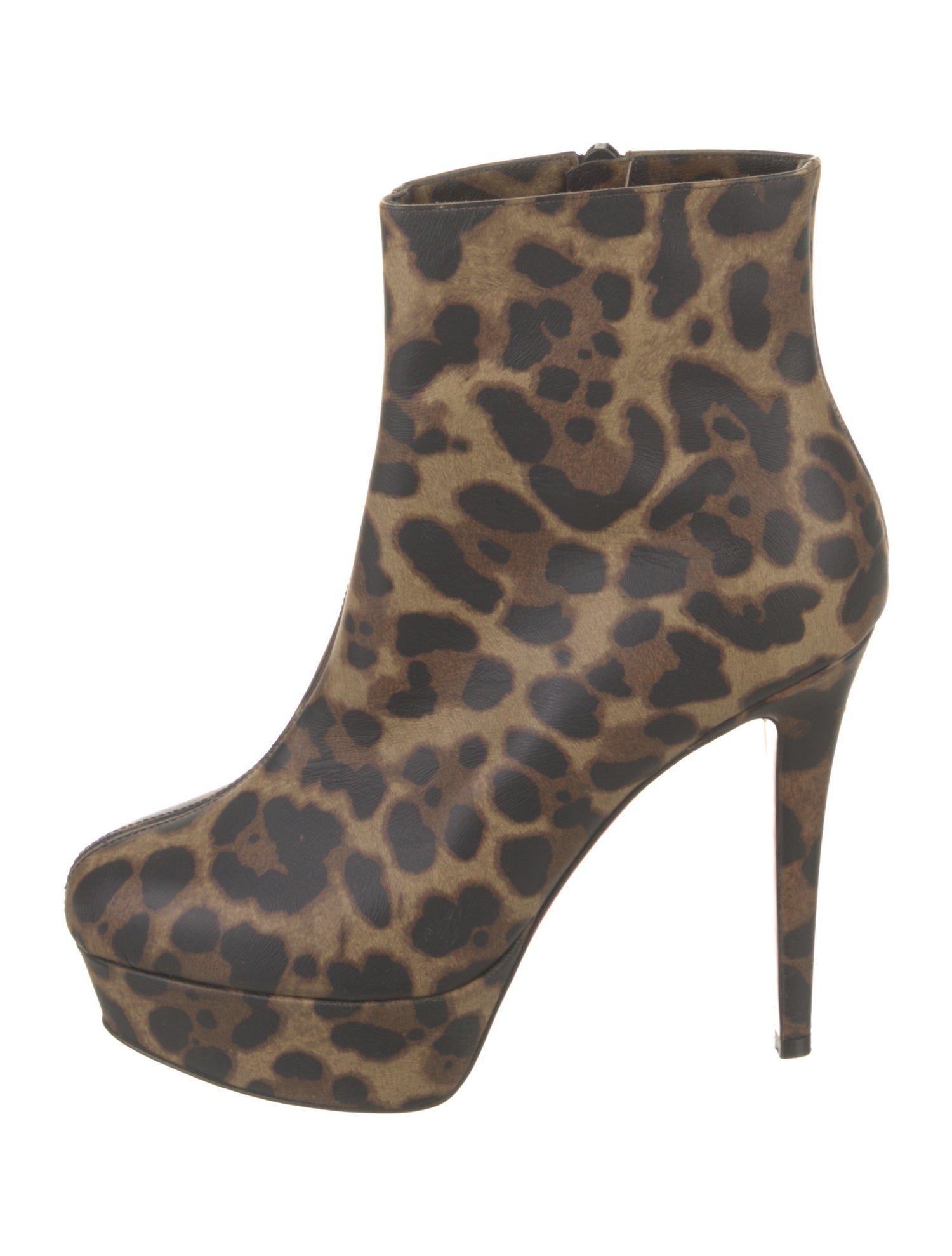 Christian Louboutin Leather Animal Print Boots