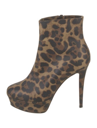 Christian Louboutin Leather Animal Print Boots
