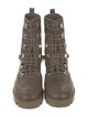 Christian Louboutin Leather Chain-Link Accents Combat Boots