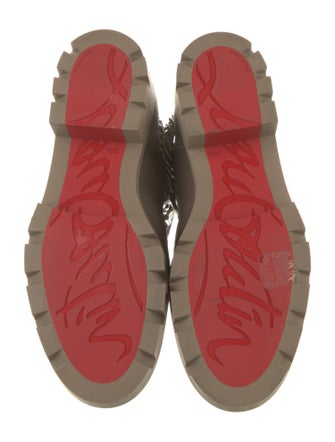 Christian Louboutin Leather Chain-Link Accents Combat Boots