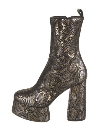 Christian Louboutin Suede Animal Print Boots