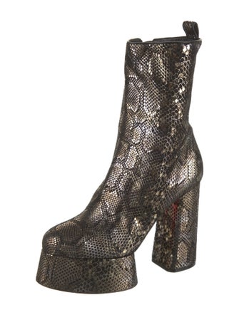 Christian Louboutin Suede Animal Print Boots