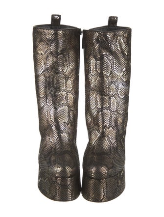 Christian Louboutin Suede Animal Print Boots