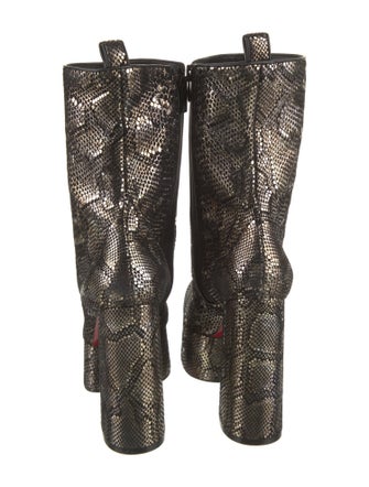 Christian Louboutin Suede Animal Print Boots
