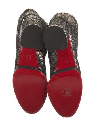 Christian Louboutin Suede Animal Print Boots