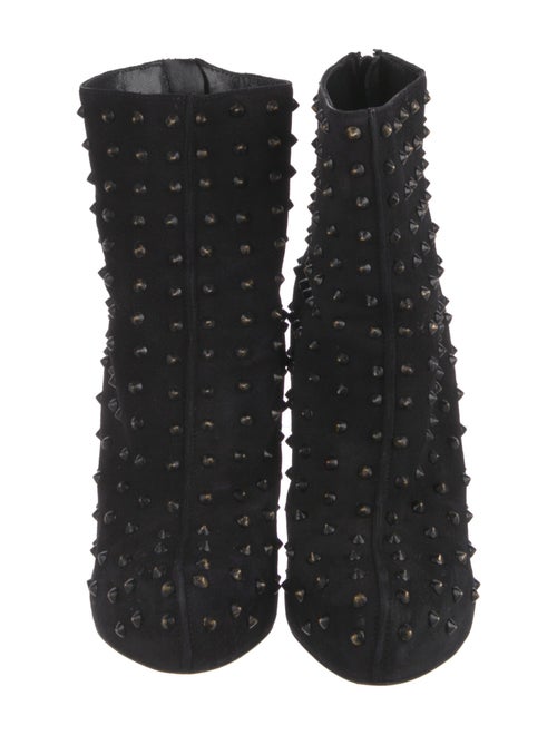 Christian Louboutin Suede Studded Accents Lace-Up Boots