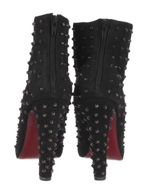 Christian Louboutin Suede Studded Accents Lace-Up Boots