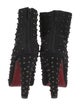 Christian Louboutin Suede Studded Accents Lace-Up Boots