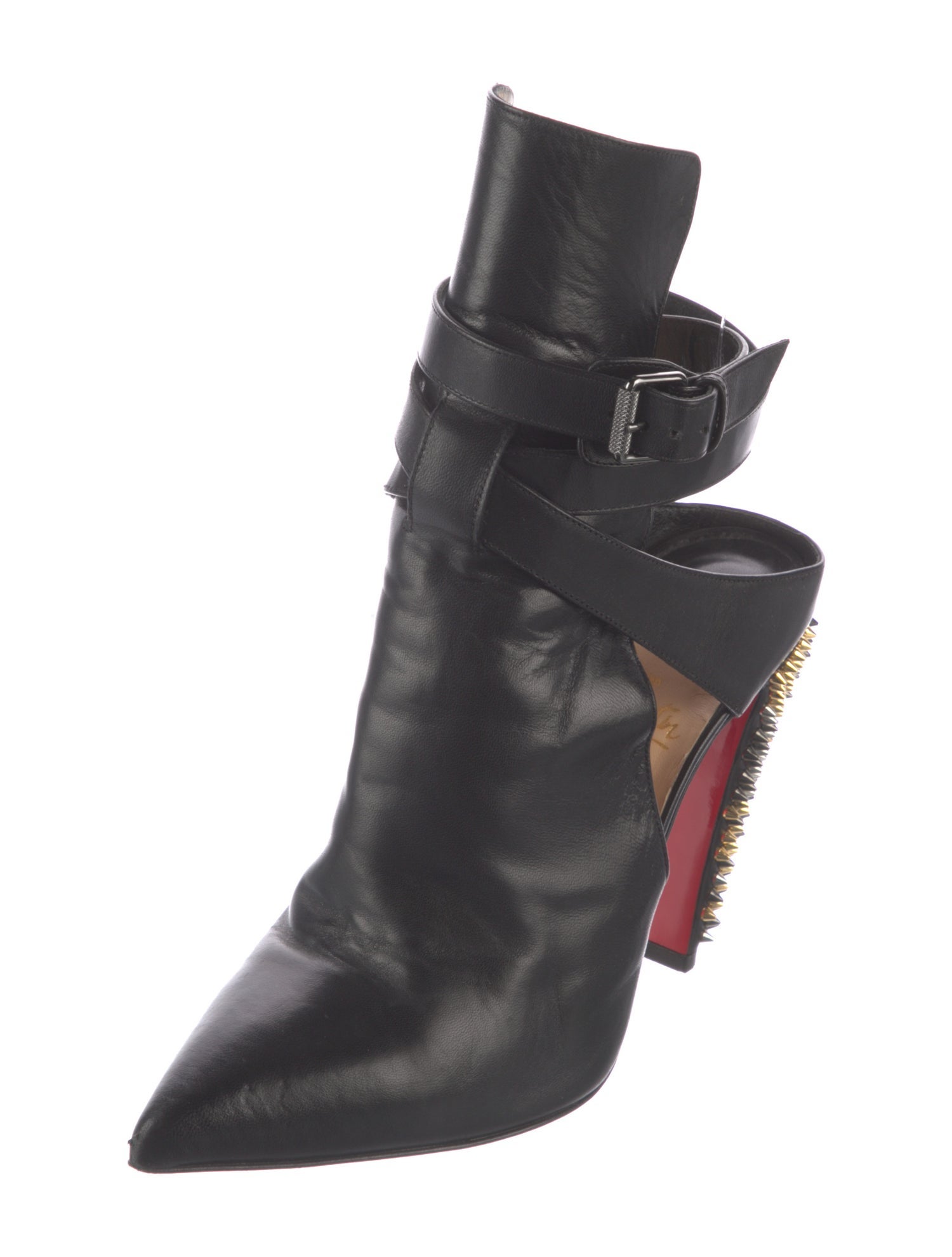 Christian Louboutin Spike Accents Leather Boots
