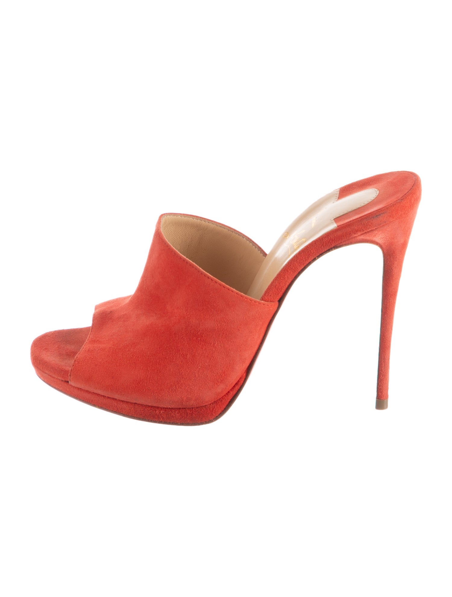 Christian Louboutin Suede Sequin Embellishments Slides