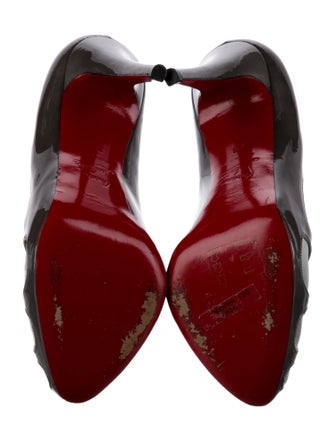 Christian Louboutin Patent Leather Mesh Accents Pumps