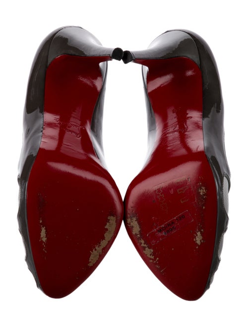 Christian Louboutin Patent Leather Mesh Accents Pumps