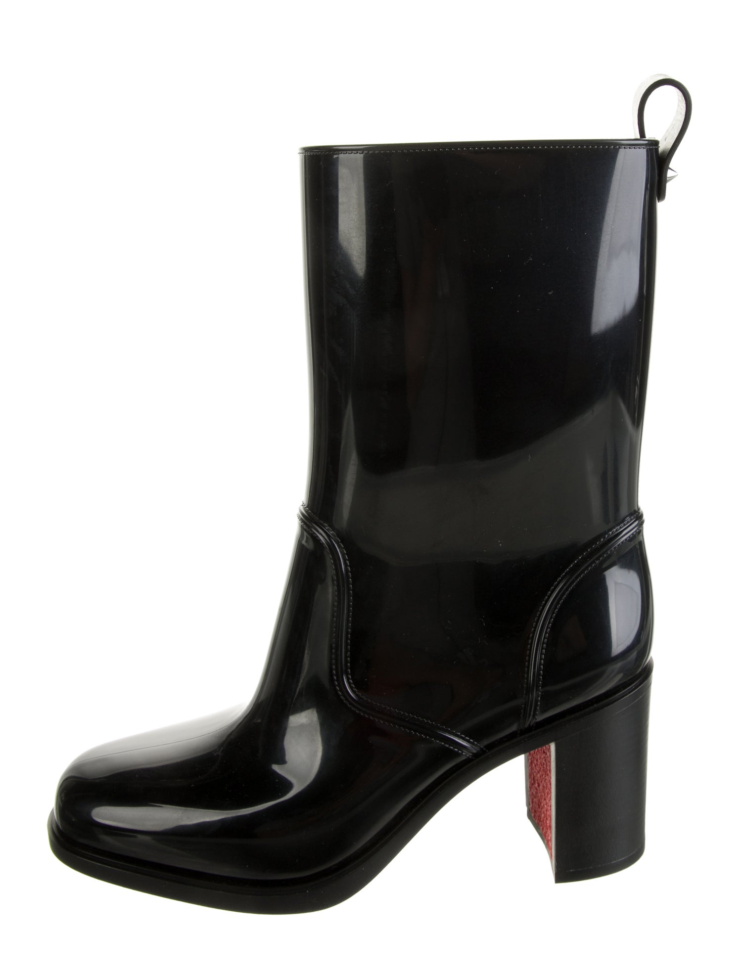 Christian Louboutin Spike Accents Rubber Rain Boots