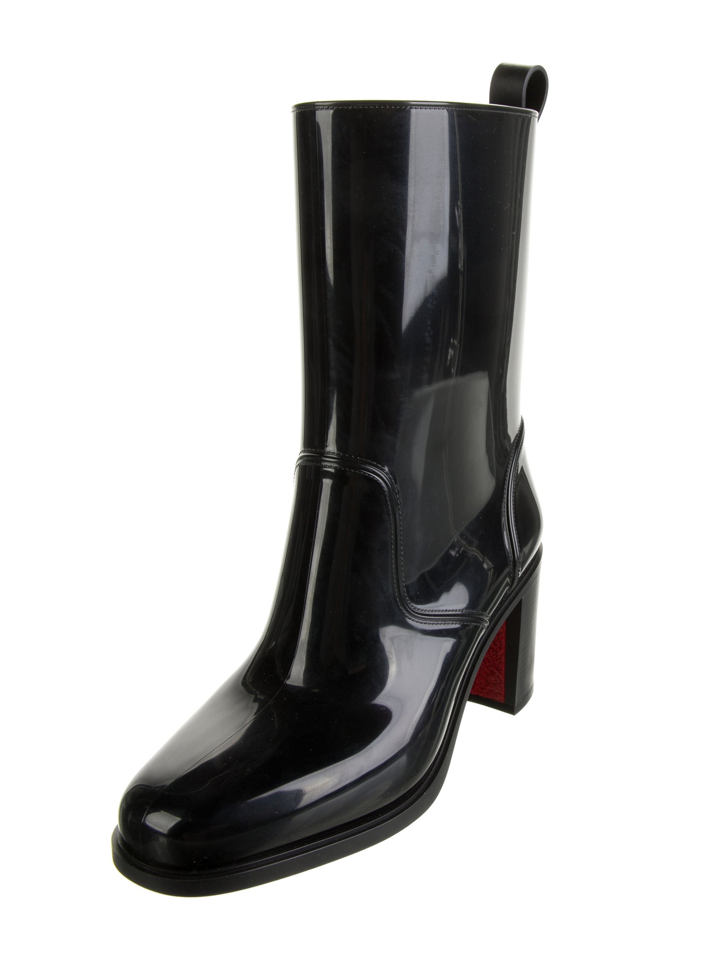 Christian Louboutin Spike Accents Rubber Rain Boots