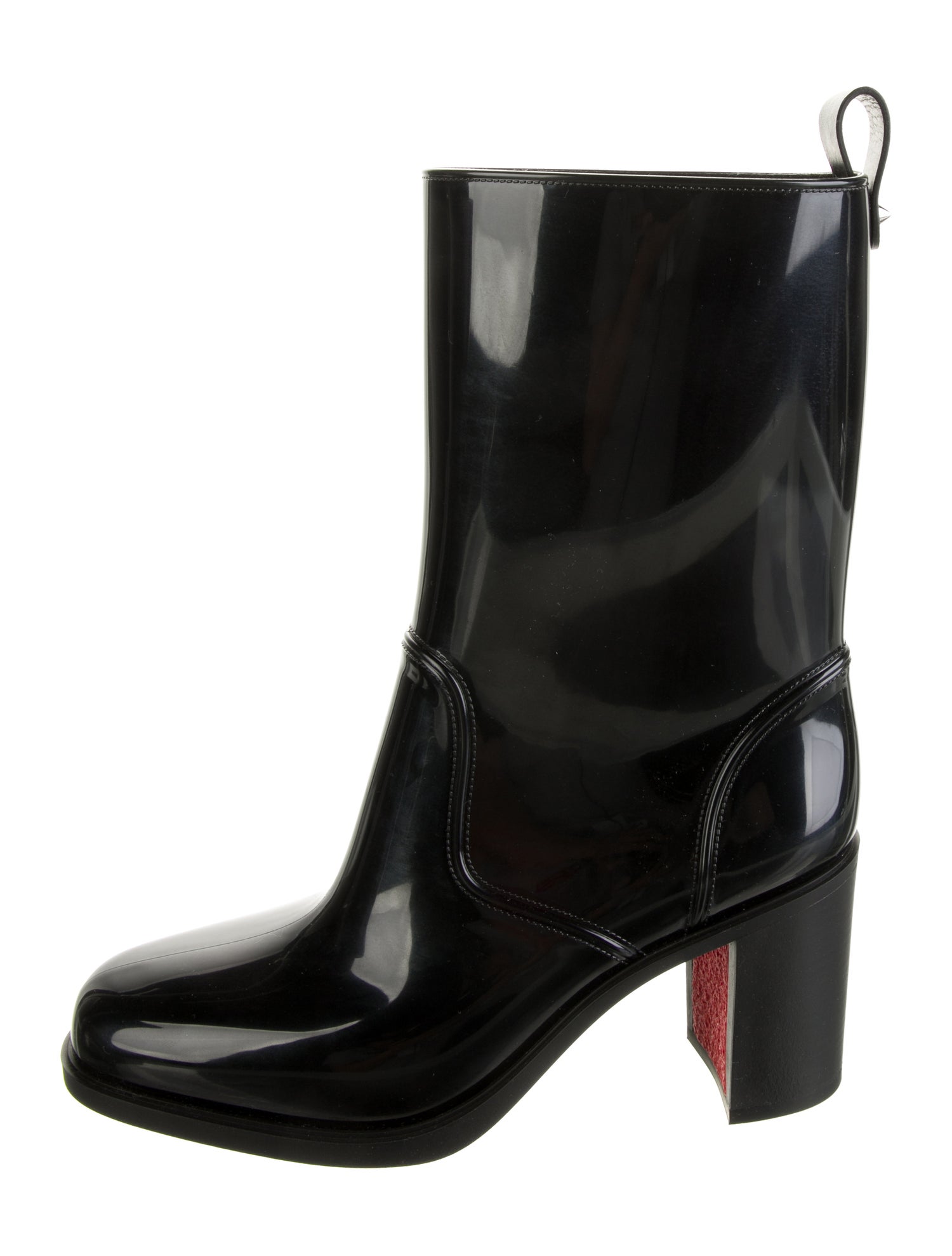 Christian Louboutin Spike Accents Rubber Rain Boots