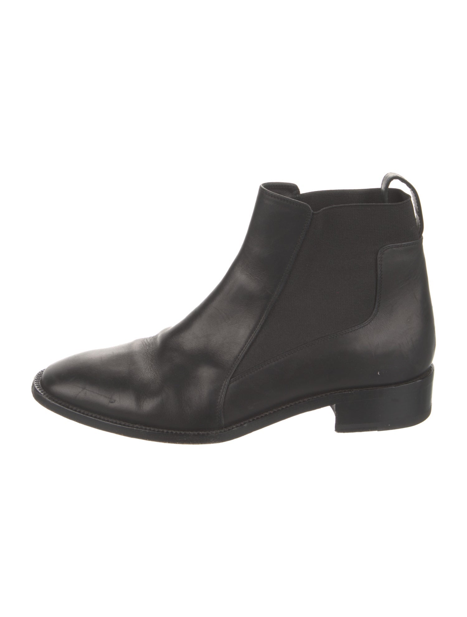 Christian Louboutin Leather Grosgrain Trim Chelsea Boots